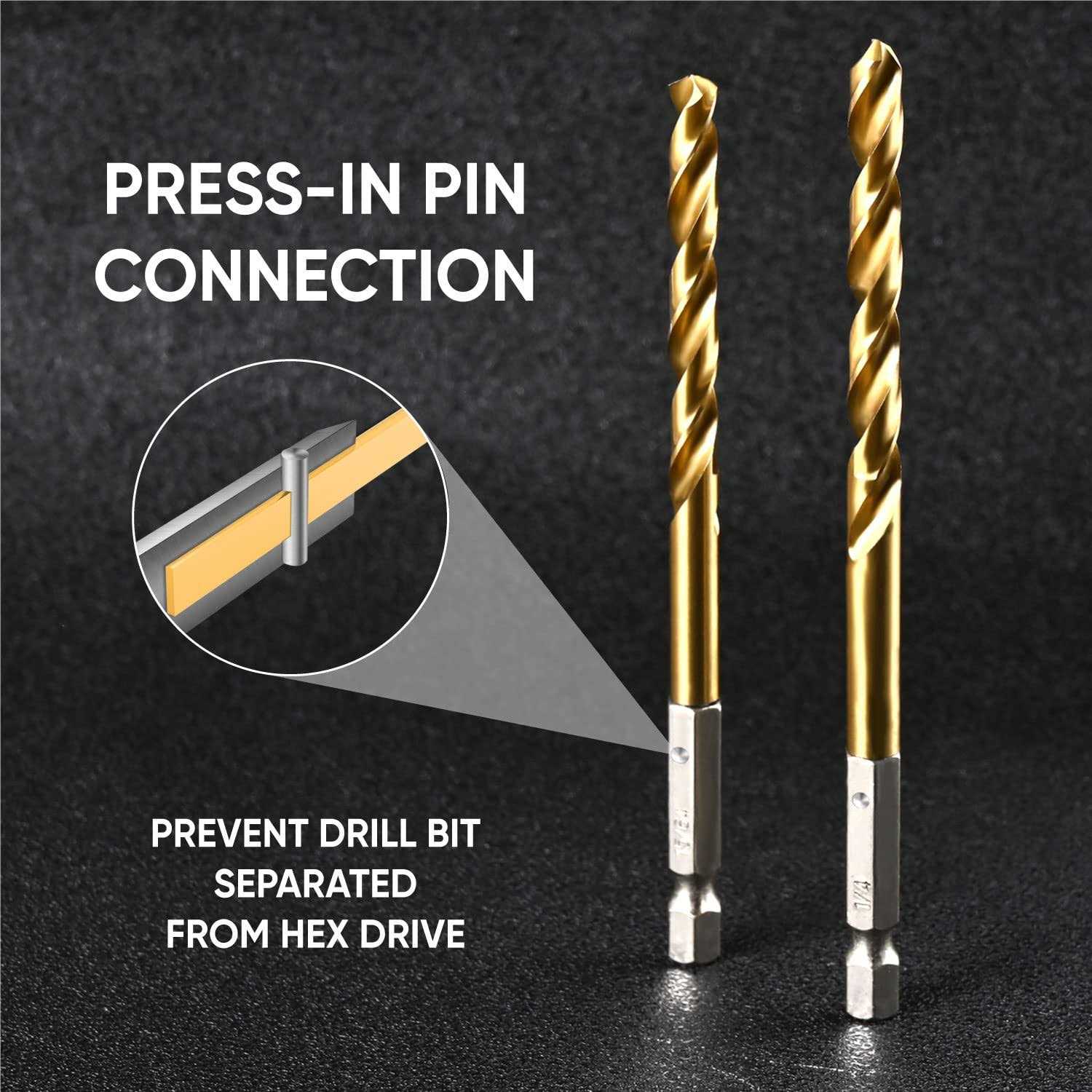 Generic amoolo Titanium Drill Bits Premium 4341 HSS Metal Drill Bits for Wood - Image 4