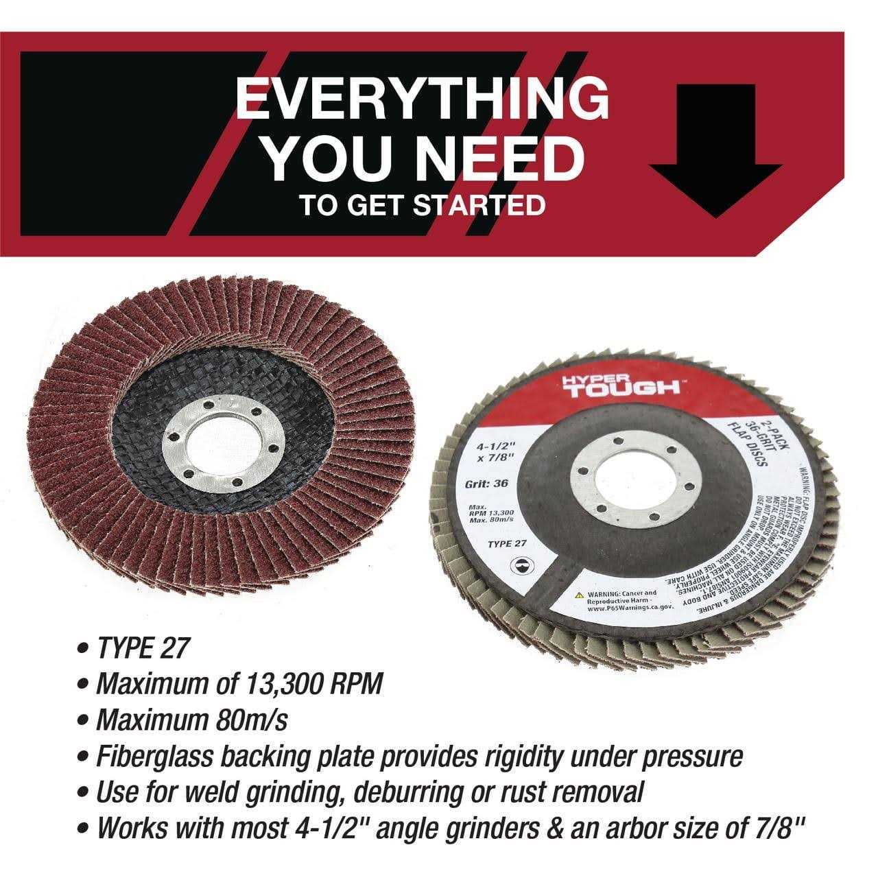 Hyper Tough 36G Aluminum Oxide Flap Disc