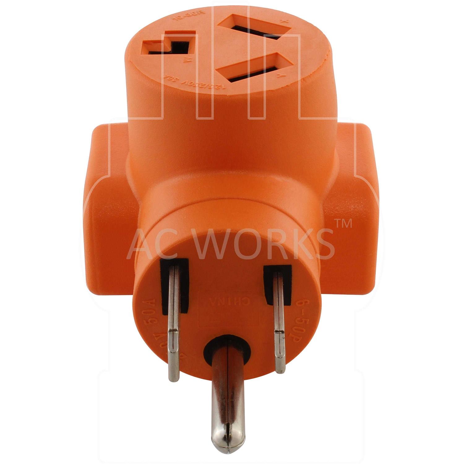 AC WORKS Welder 6-50P Plug to 10-30R 3-Prong 30 Amp 3-Prong Dryer Adapter - Image 3
