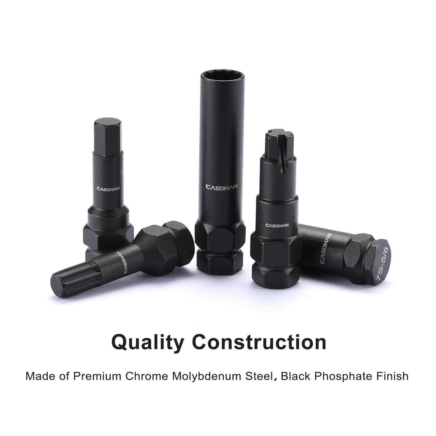 Casoman 16 Pieces Wheel Lock Removal Tool Kit SAE/Metric Locking Lug Nut Master Key Set for Removing Locking Lug Nuts - Image 3