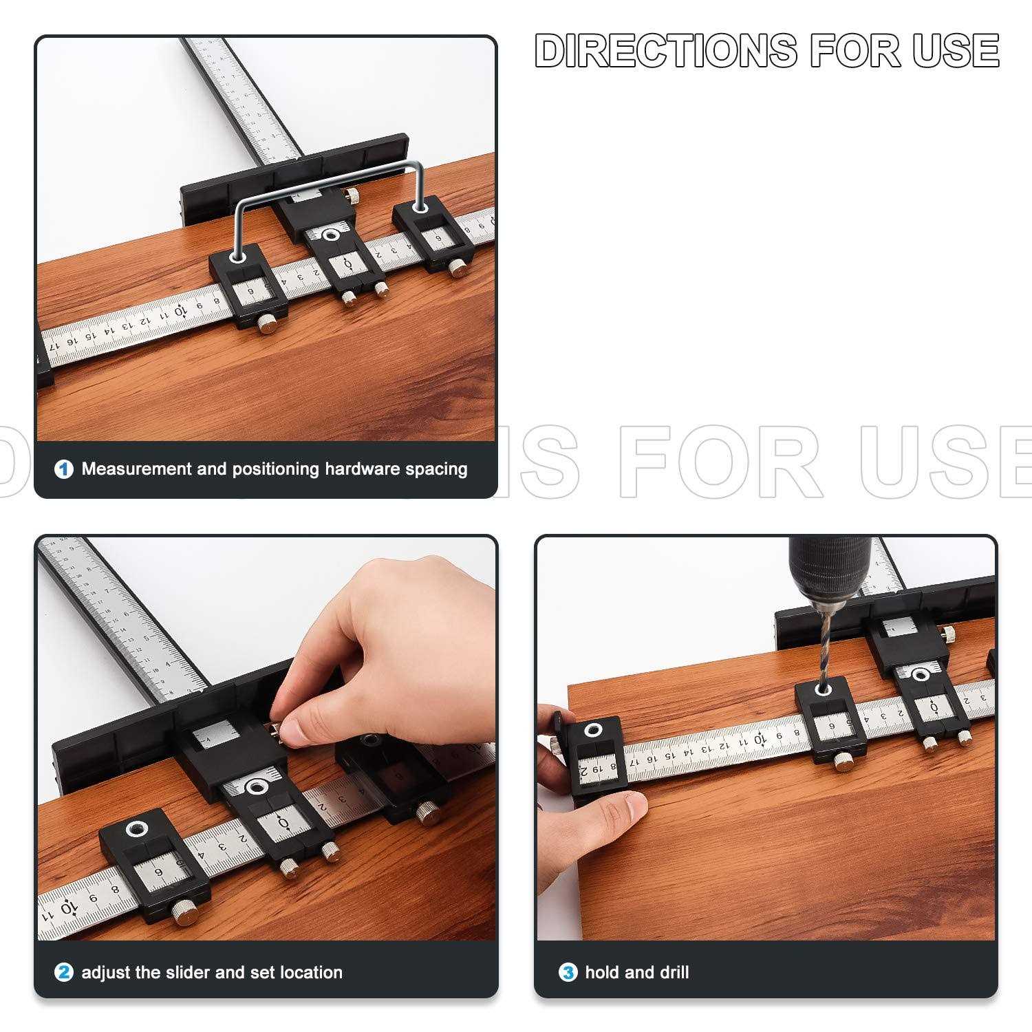 Ortube Cabinet Hardware Jig Tool Adjustable Punch Locator Drill Template Guide - Image 5