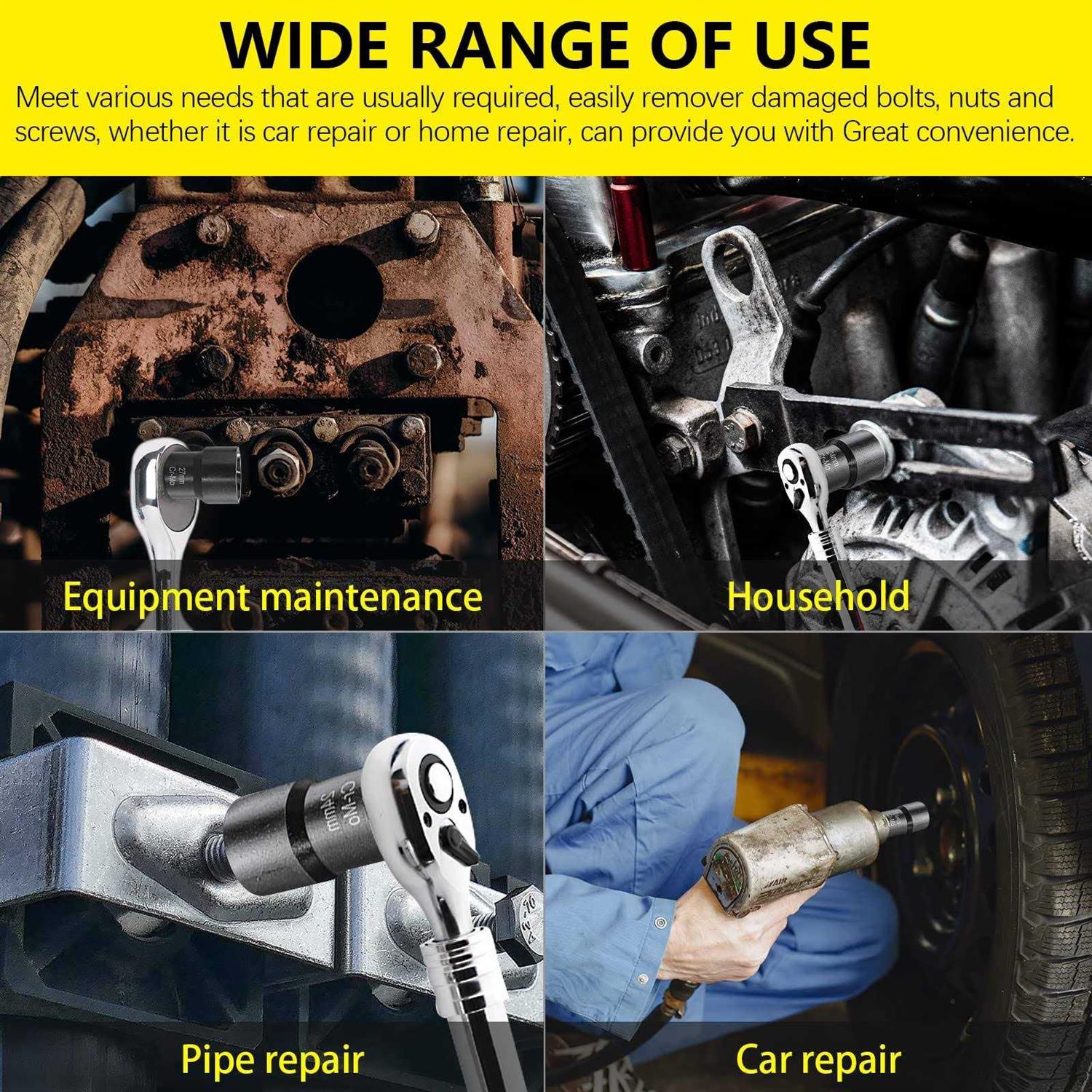 TOPEC Bolt Extractor Set 9 Piece Lug Nut Remover Socket Tool - Image 5