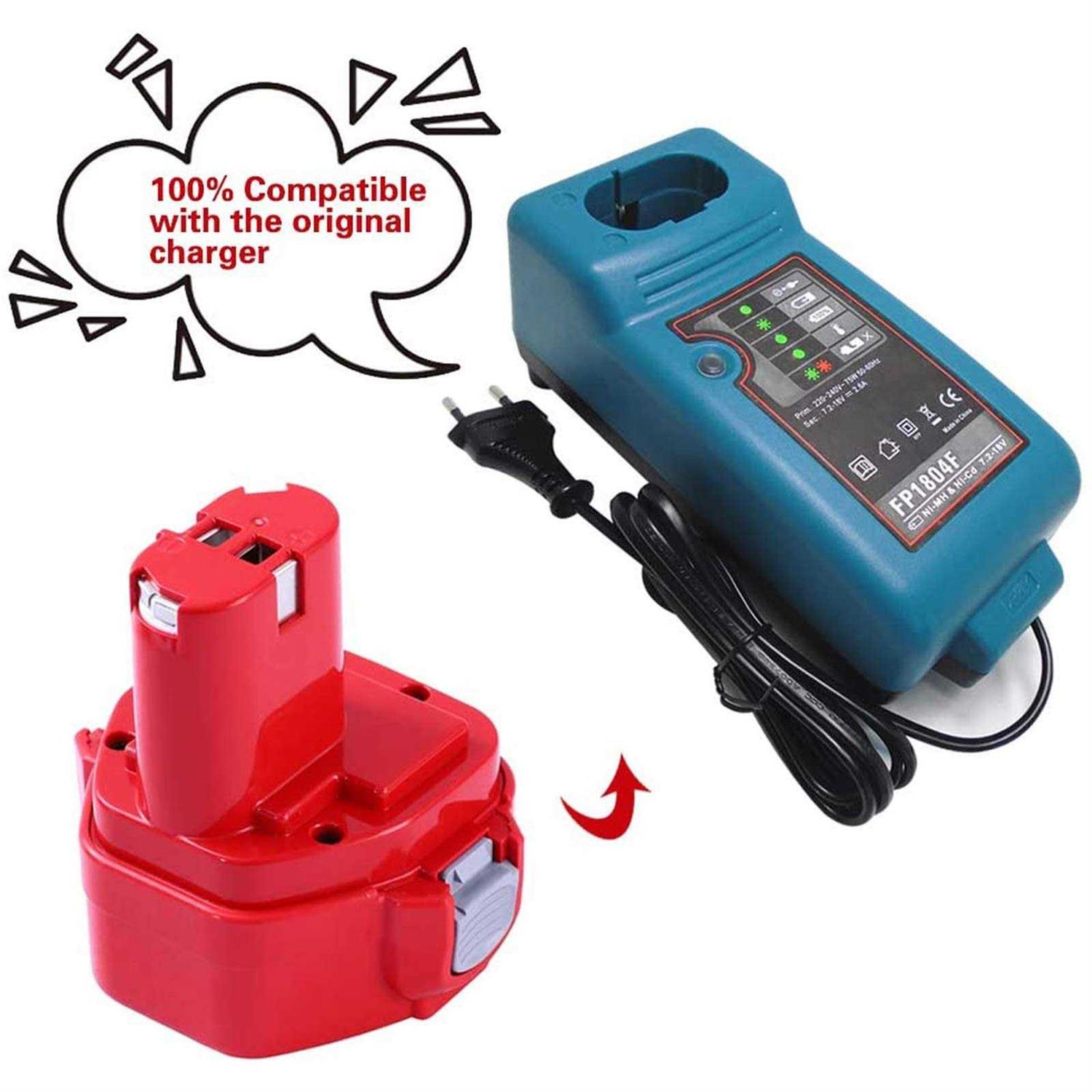 Boetpcr 2 packs 12 volt 3600mah replacement battery compatible with makita 12v battery ni-mh 1200 1220 1201 pa12 1222 1233s 1233sa 12 - Image 5