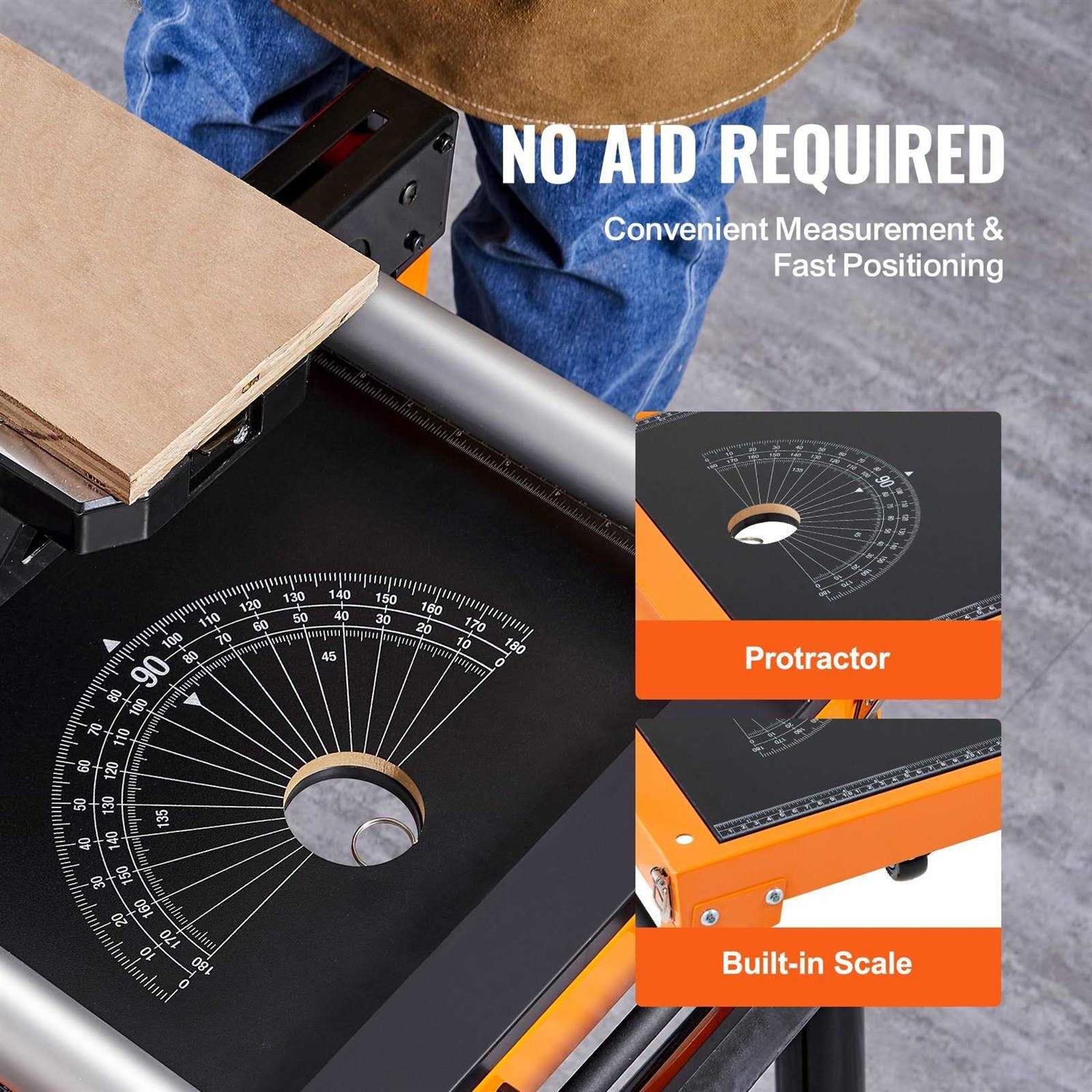 VEVOR Miter Saw Stand 42in Collapsible Rolling Miter Saw Stand with Onboard Outlets - Image 5