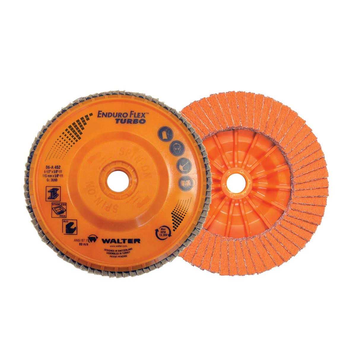 Walter 06A452 Enduro-Flex Turbo Abrasive Flap Disc - Image 3