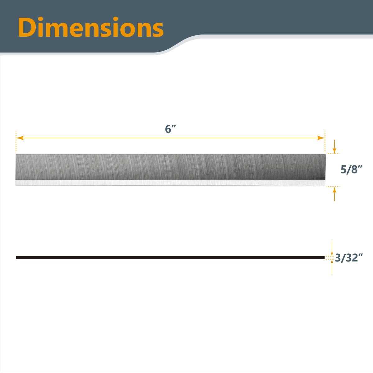 POWERTEC 148032 6 in. High-Speed Steel Jointer Knives for Delta 37-658 - Image 5