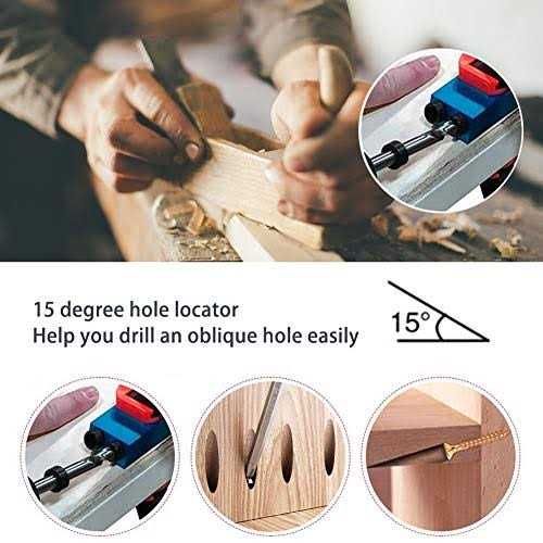 Zlmondee 14pcs Pocket Hole Jig Kit 15 Degree Woodworking Inclined Hole Jig With 6/8/10mm Drive Adapter For Woodworking Angle Drilling Holes - Image 5