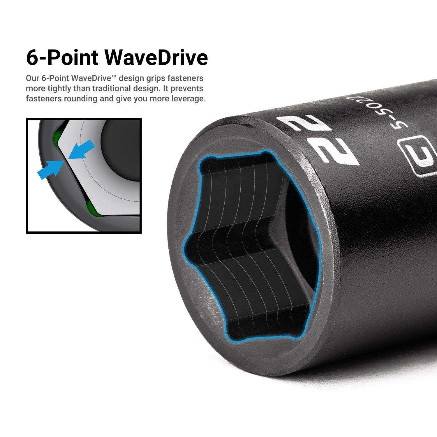 Capri Tools 3/8 in. Drive Semi-Deep Impact Sockets Set CP53000-15MX - Image 4