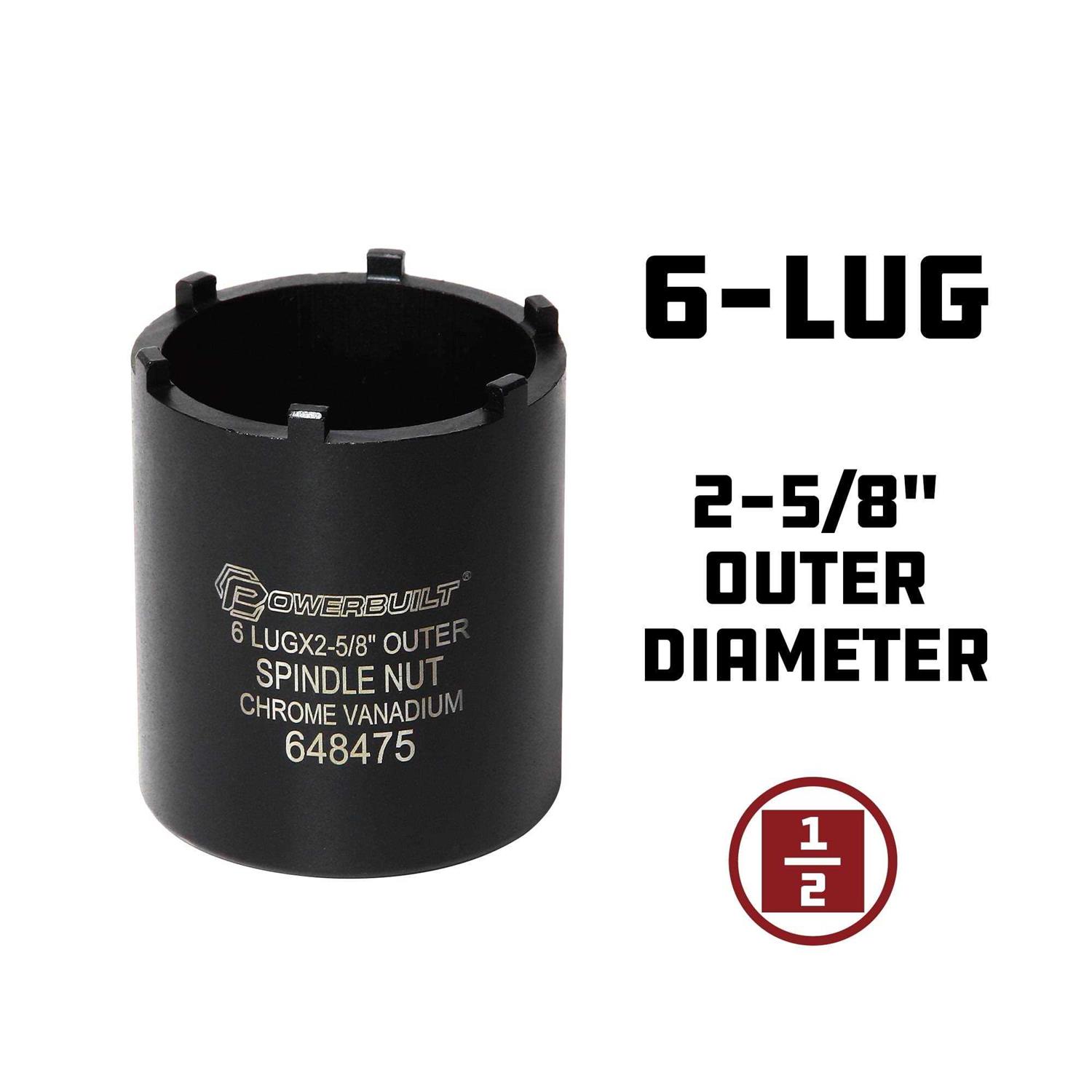 Powerbuilt 648475 6 Lug Spindle Nuit Socket - Image 5
