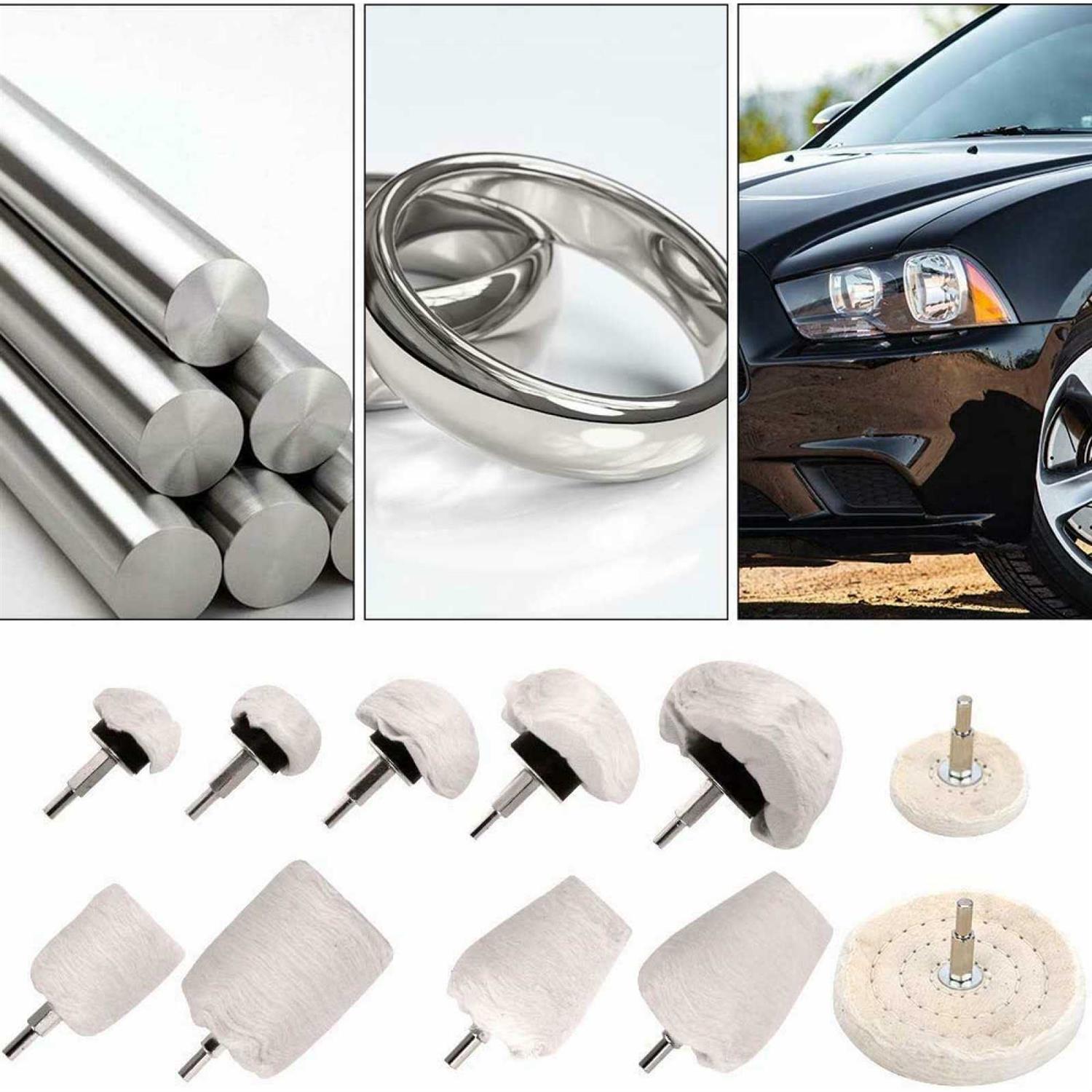 Benavvy 11pcs Buffing Wheel for Drill Polishing Ball for Drill with 0.25 Hex Shafts - Image 4