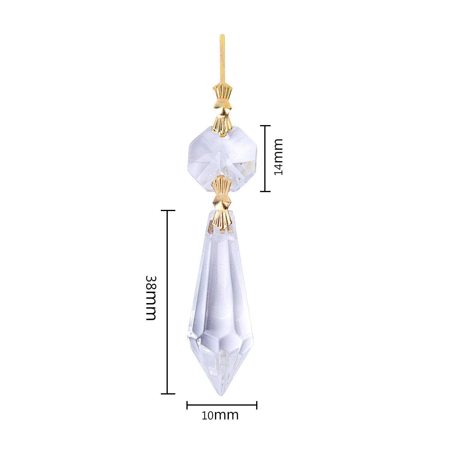 Bronagrand 38mm Replacement Clear Chandelier Icicle Crystal Prisms Octogan Crystal Bead for Lamp Decoration - Image 4