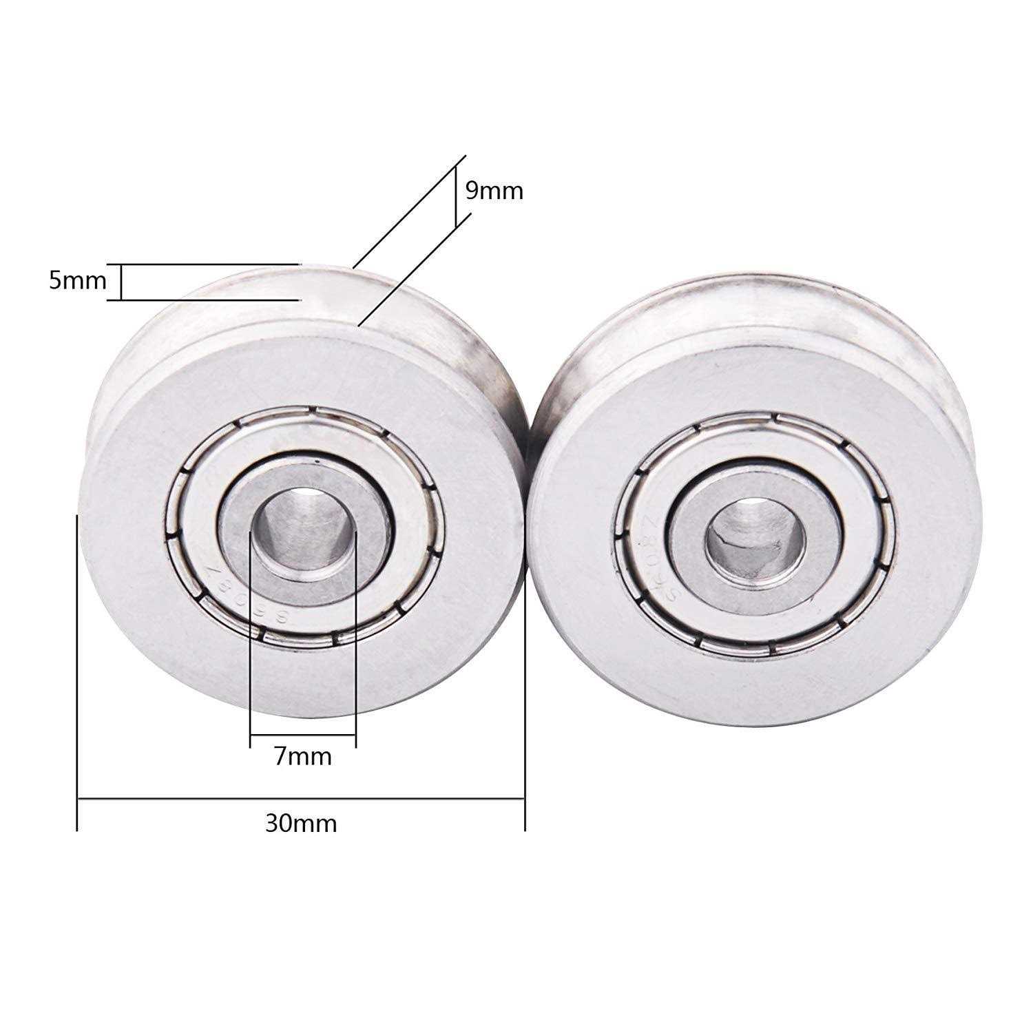 Stainless Steel 5mm Deep U Groove Ball Bearings Pack of 2 - Image 4