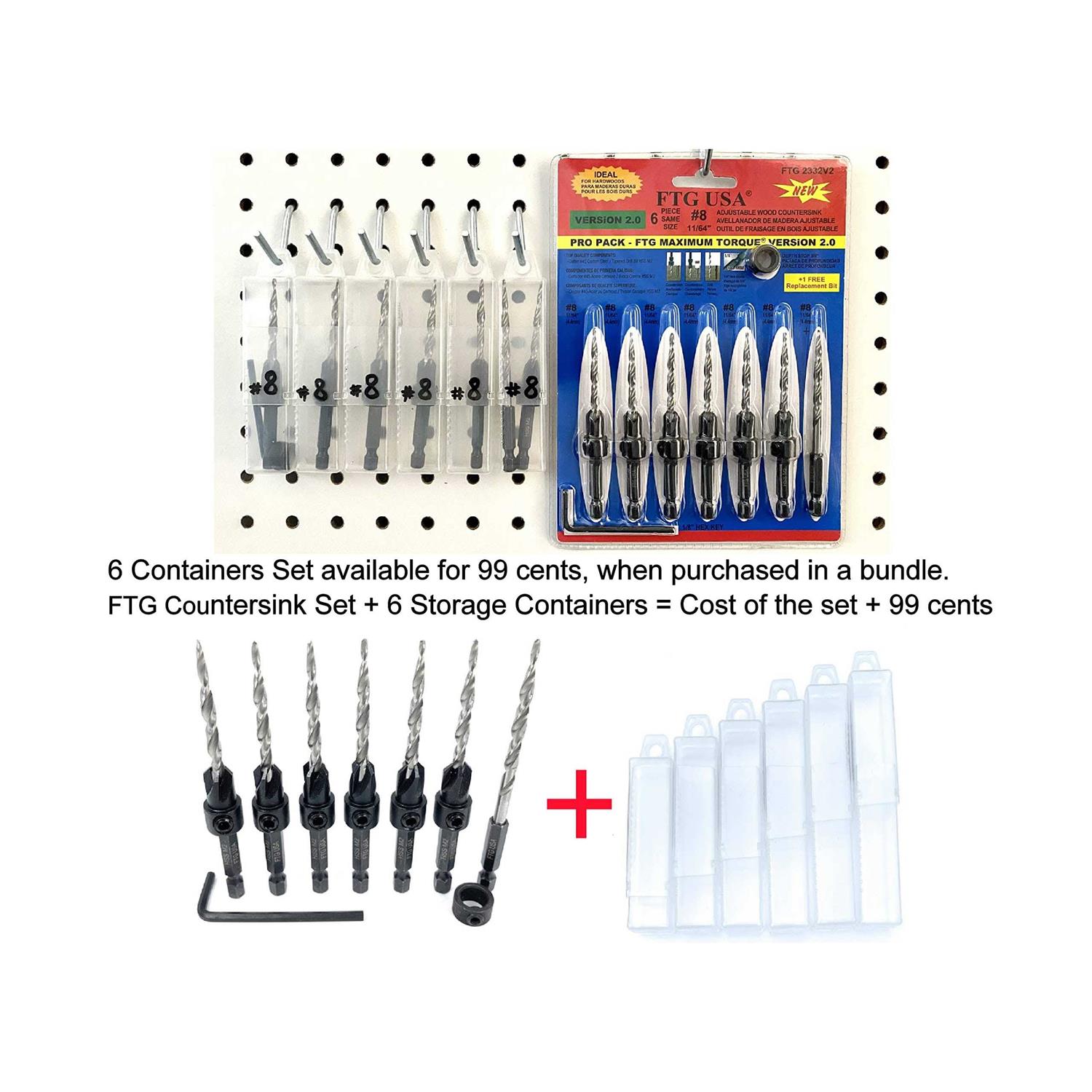 Ftg USA Countersink Drill Bit Set 6 Pc Wood Countersink Drill Bit - Image 4