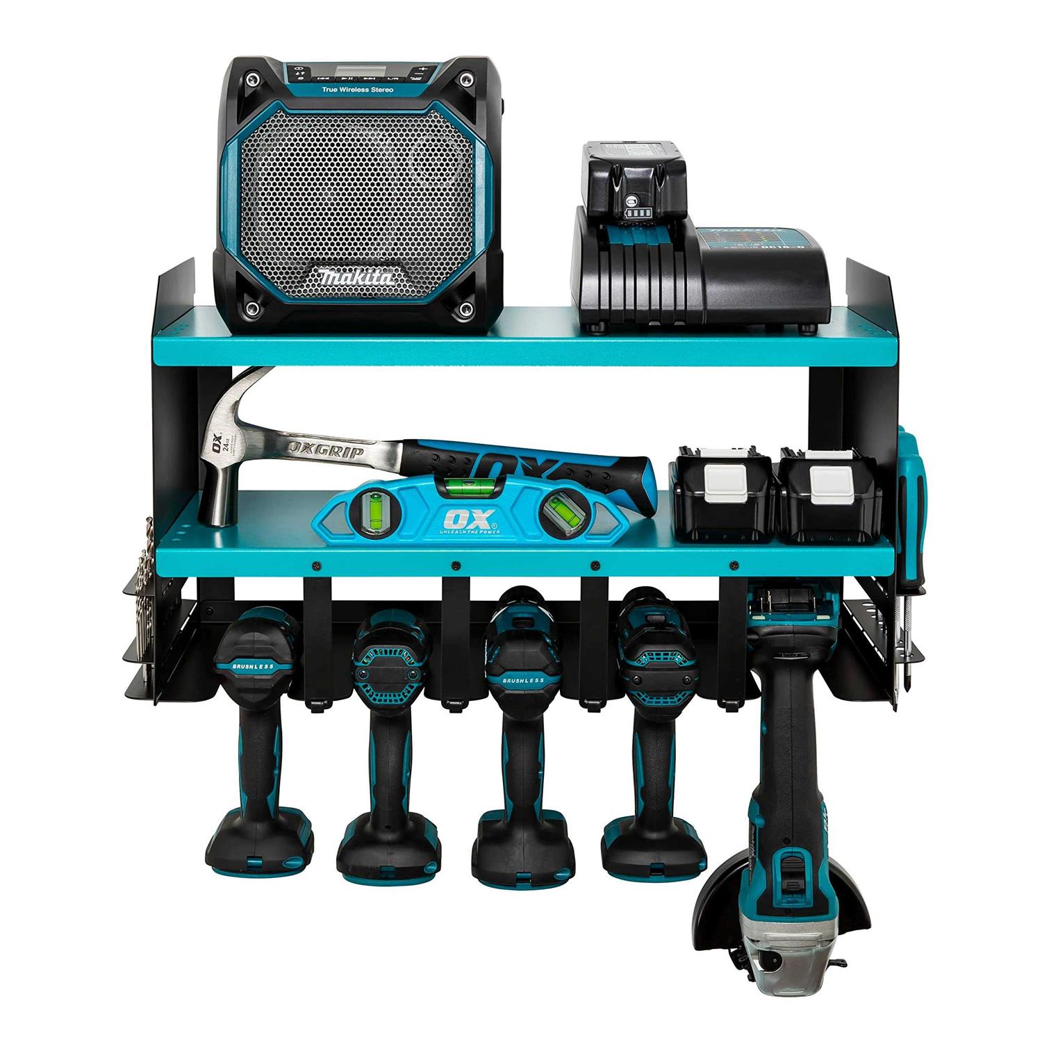 Toolganize Power Tool Organizer & Storage Wall Mount Heavy Duty Metal Drill Holder & Cordless Tool Organizers Chest Rack - Image 3