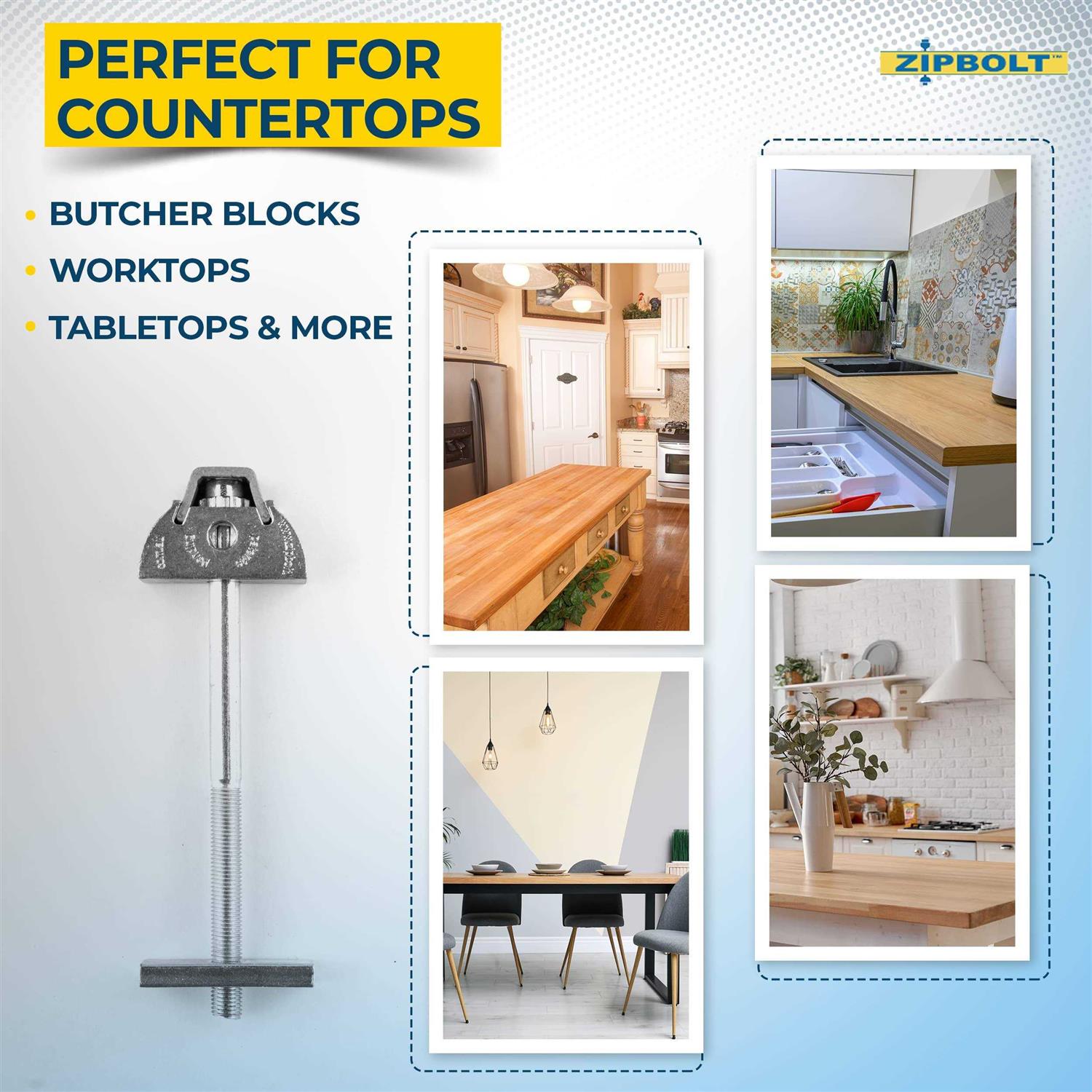 Zipbolt Countertop Connector — Joint Connector Drawbolt Pack with 5mm Hex Bit for Joining Countertops - Image 3