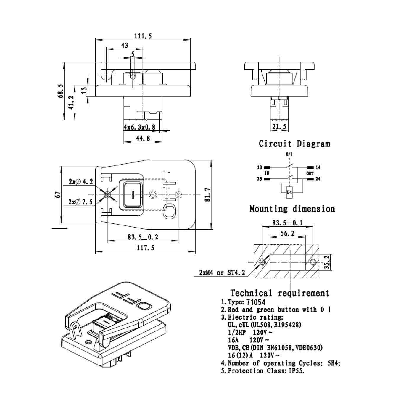 POWERTEC 71054 120V Magnetic Paddle Switch - Image 4