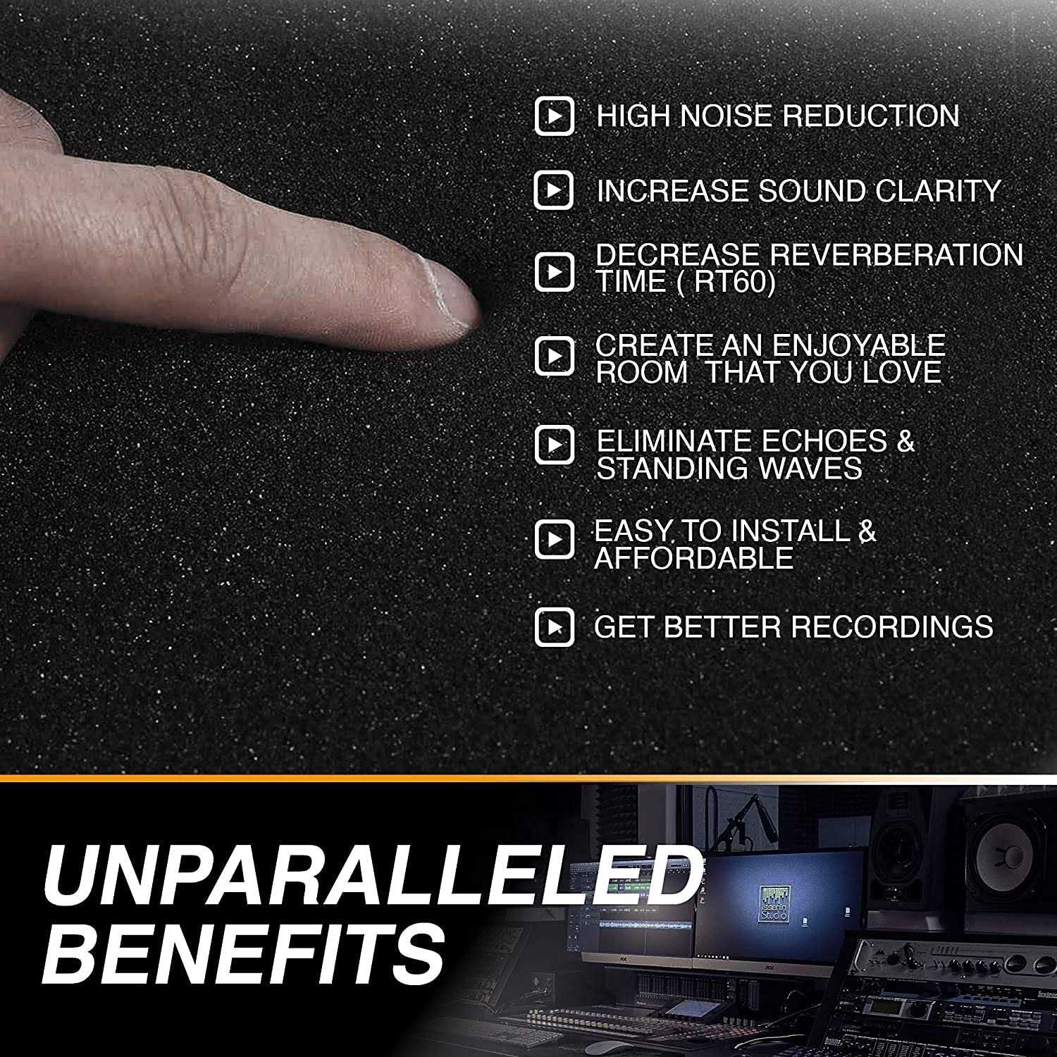 52 Pack Acoustic Panels 1 X 12 X 12 Inches - Image 5