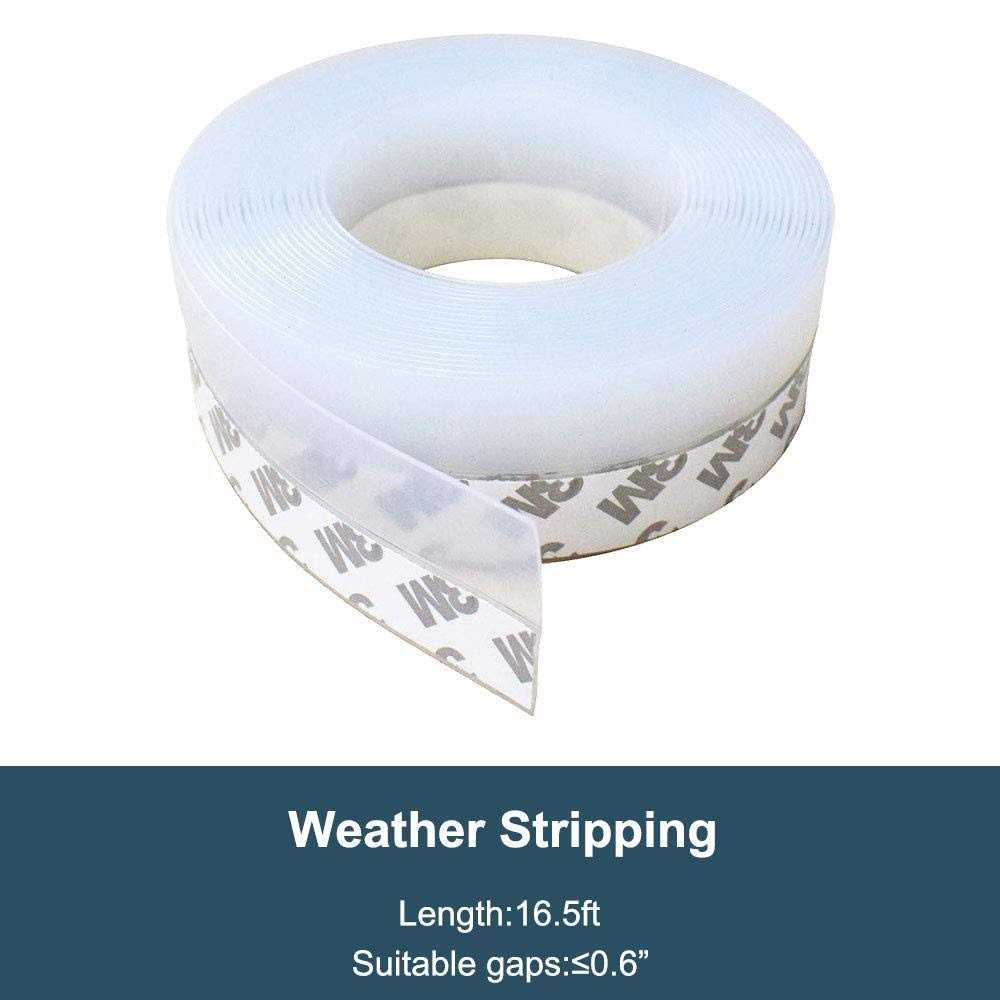 Silicone Seal Strip Weather Stripping Door Window Seal-Door Strip Bottom Draft Stopper 16.5 Foot - Image 5