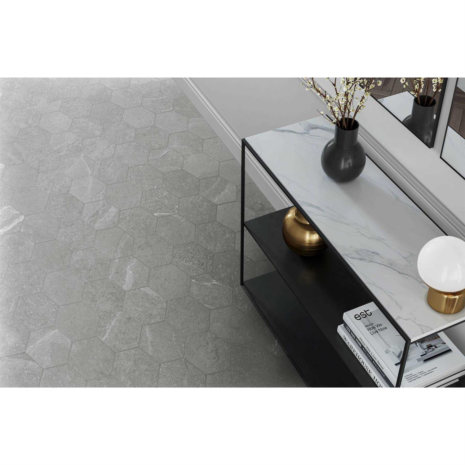 Satori Gios Hexagon 8-in x 10-in Matte Porcelain Floor and Wall Tile 1001 - Image 3