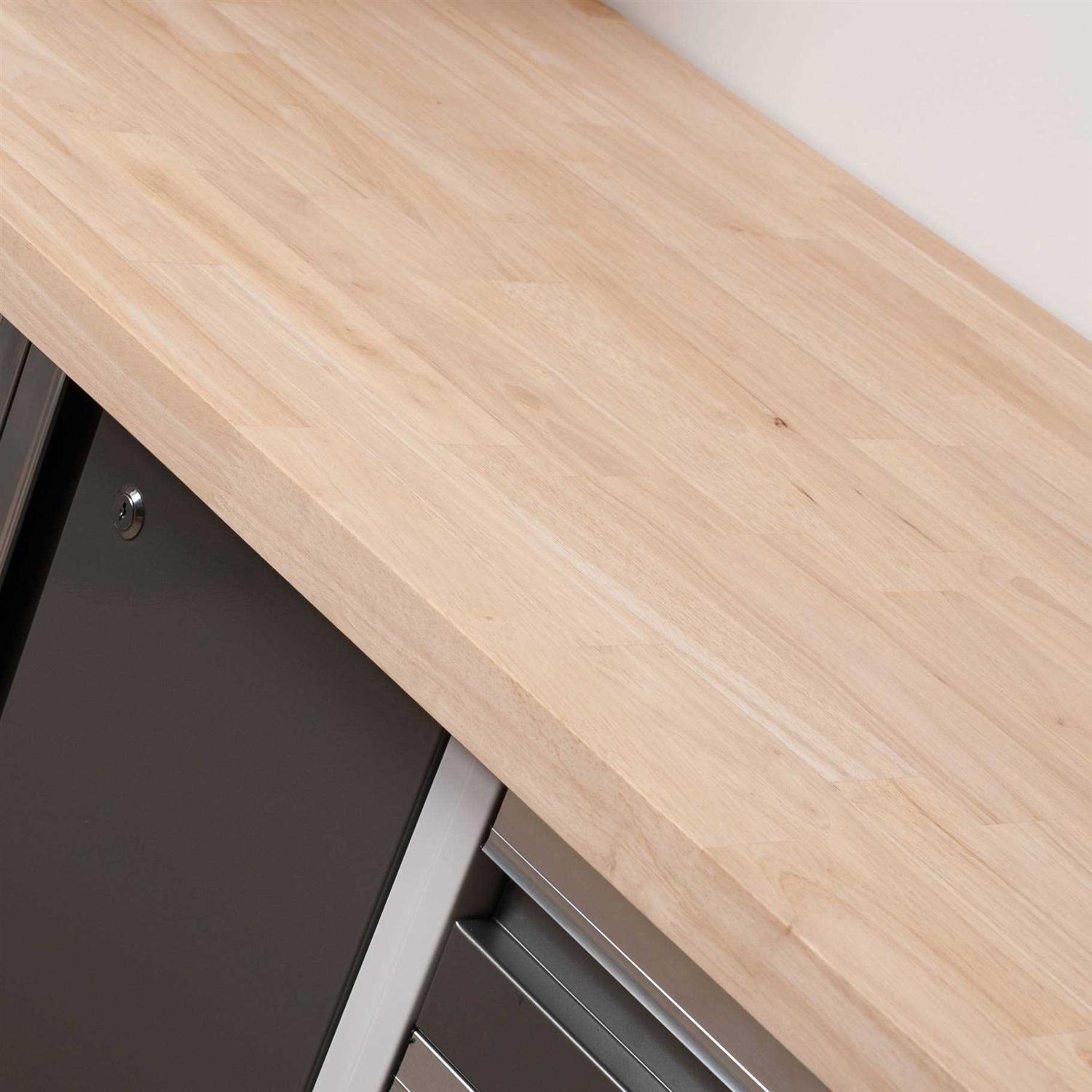 allen + roth Natural Straight Butcher Block Rubberwood Countertop AR1525FJRW-48 - Image 5