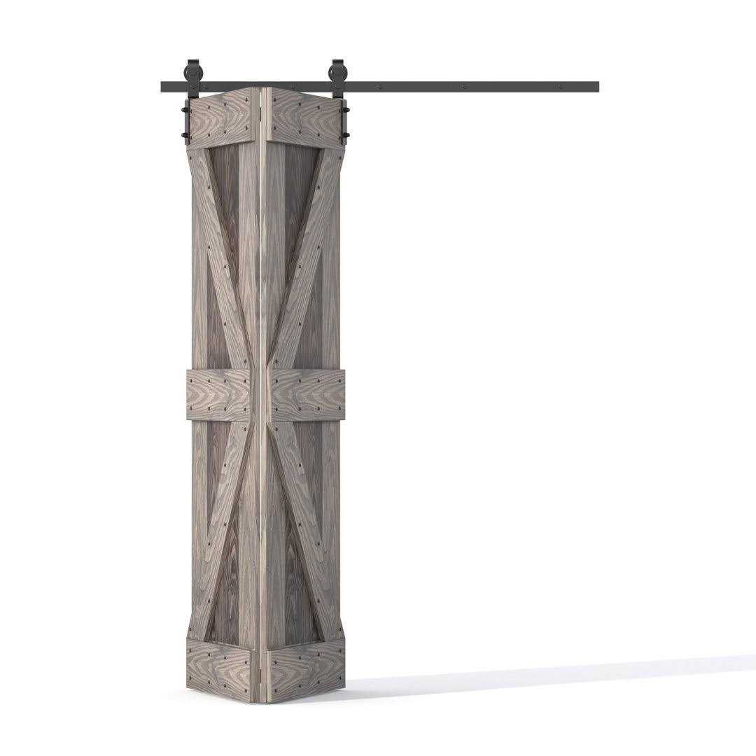 Coast Sequoia Embossing Bi-Fold Barn Door With Sliding Hardware Kit Coast Sequoia Finish - Image 3