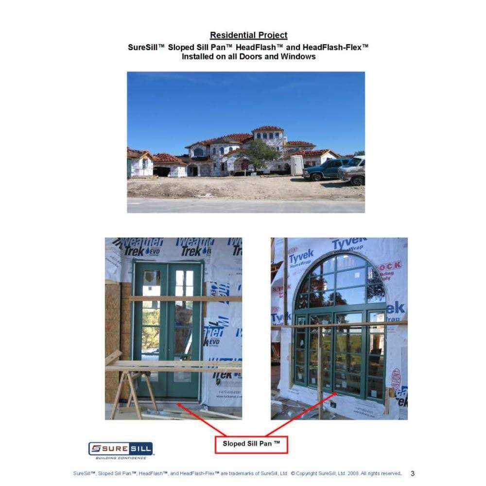 SureSill 6-9/16 in. x White PVC Sloped Sill Pan for Door and Window Installation and Flashing - Image 3