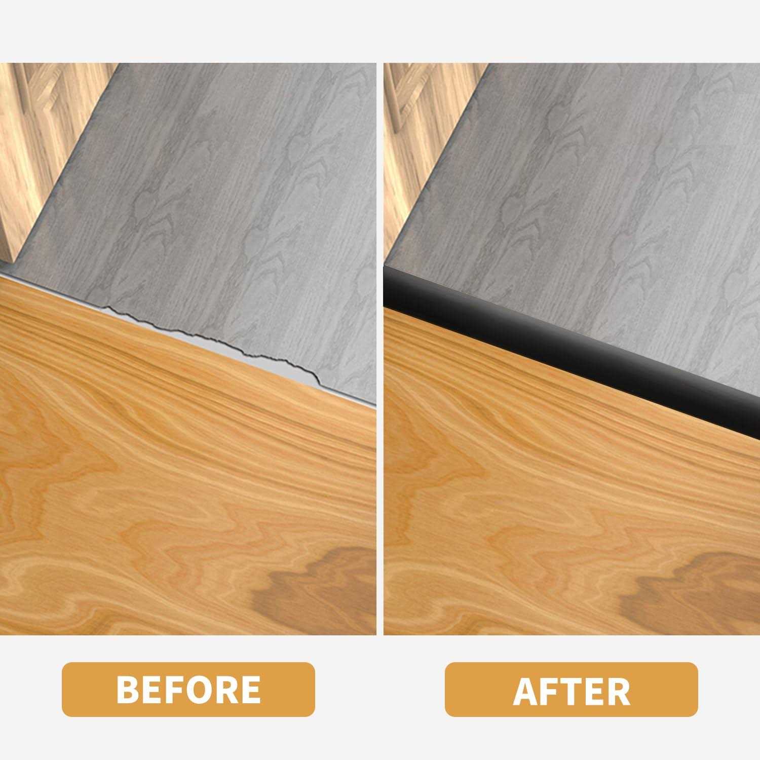 Floor Transition Strip 3.3 Ft Self Adhesive Vinyl Flooring Transition Strips Wood to Tile Floor Divider Strip for Joining Floor Gaps Tiles Carpet - Image 4