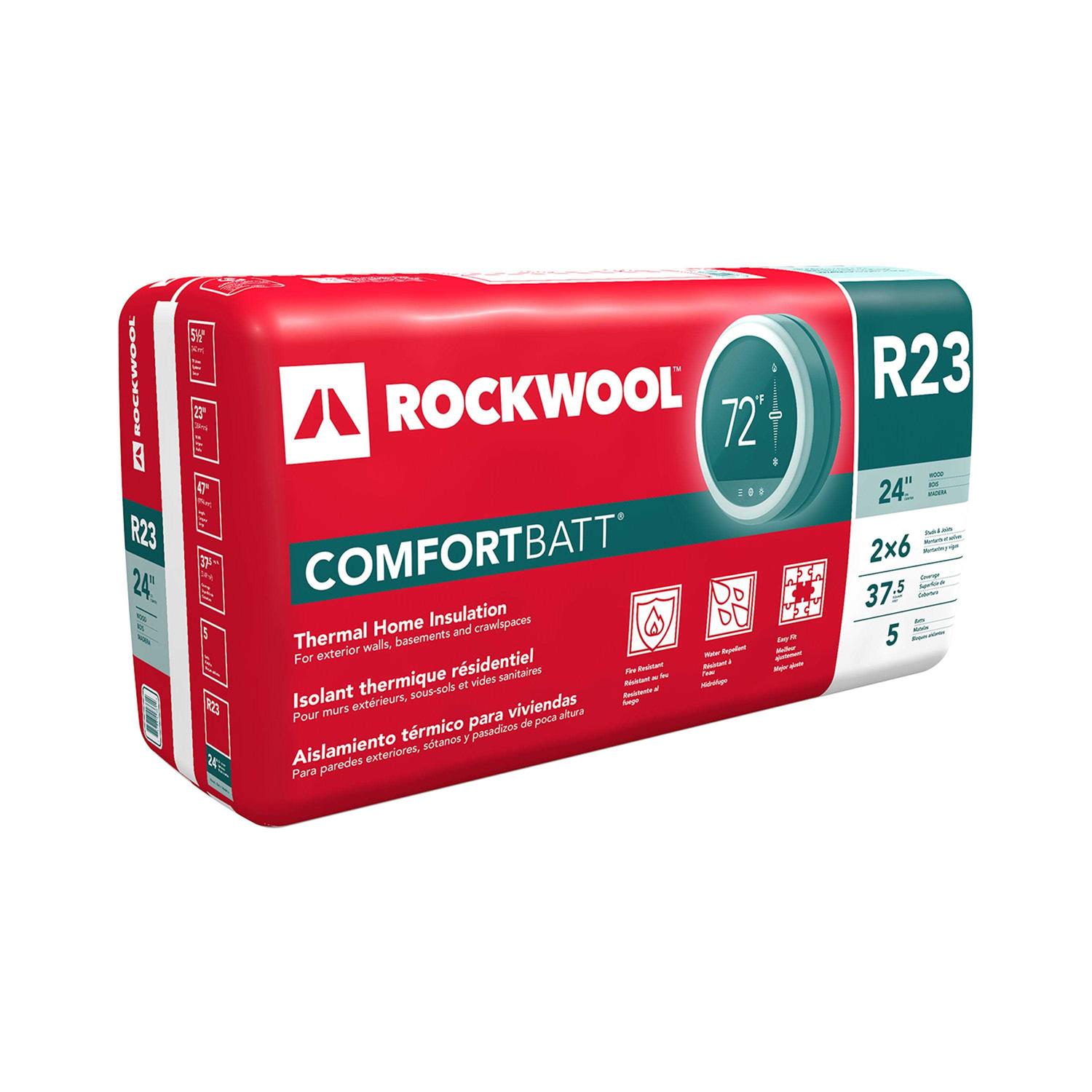 Rockwool Comfortbatt R-23 Attic Wall Unfaced Stone Wool Batt Insulation