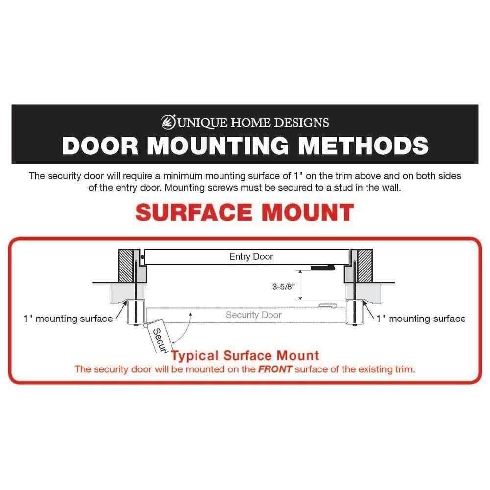 Unique Home Designs 36 in. x 96 in. Arcada Surface Mount Steel Security Door with Expanded Metal Screen - Image 3