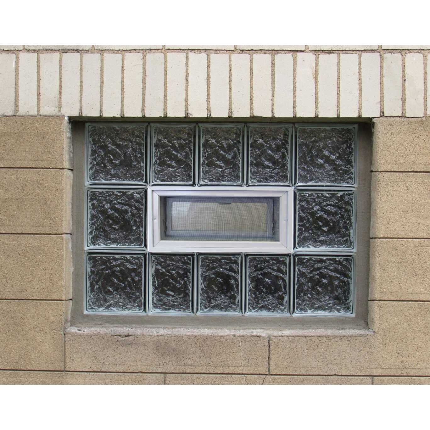 Clearly Secure 3.125 in. Frameless Wave Pattern Vented Glass Block Window - Image 4