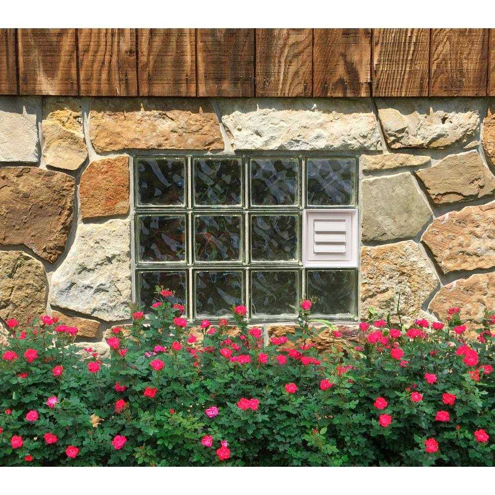 Clearly Secure 3.125 in. Frameless Wave Pattern Vented Glass Block Window - Image 4
