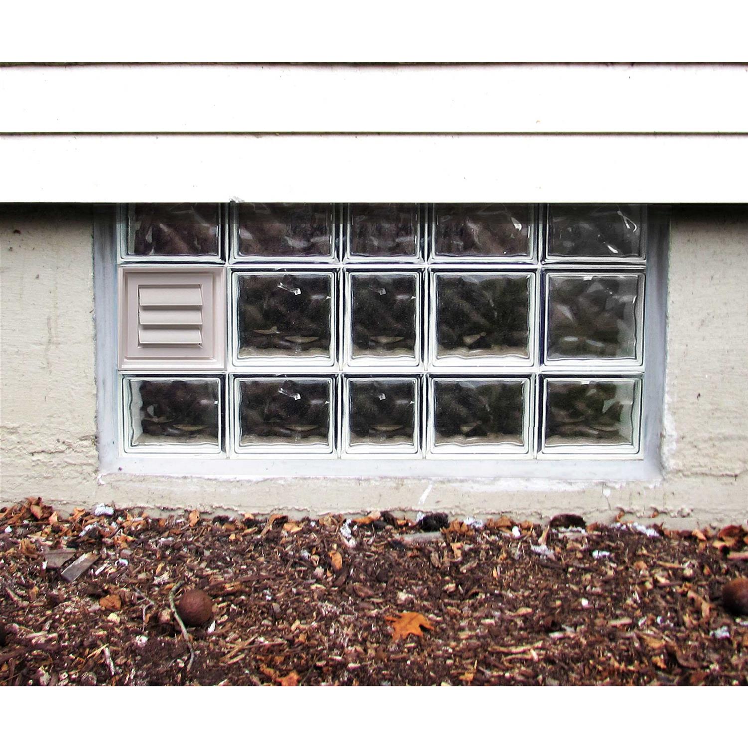 Clearly Secure 3.125 in. Frameless Wave Pattern Vented Glass Block Window - Image 5