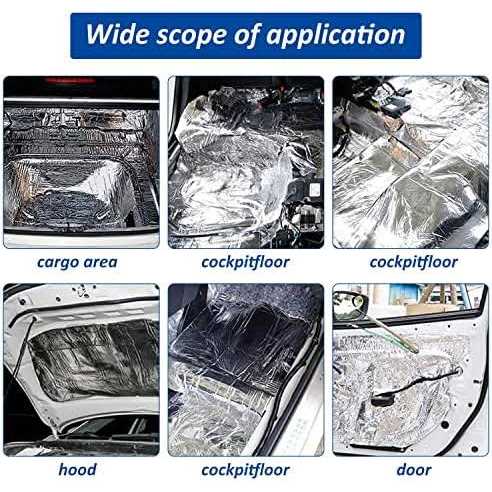 Car Heat Sound Deadening Insulation Mat - 197 Mil Automobile Sound Deadening & Heat Insulation Material for Auto Hood Engine Roof Door - Image 5