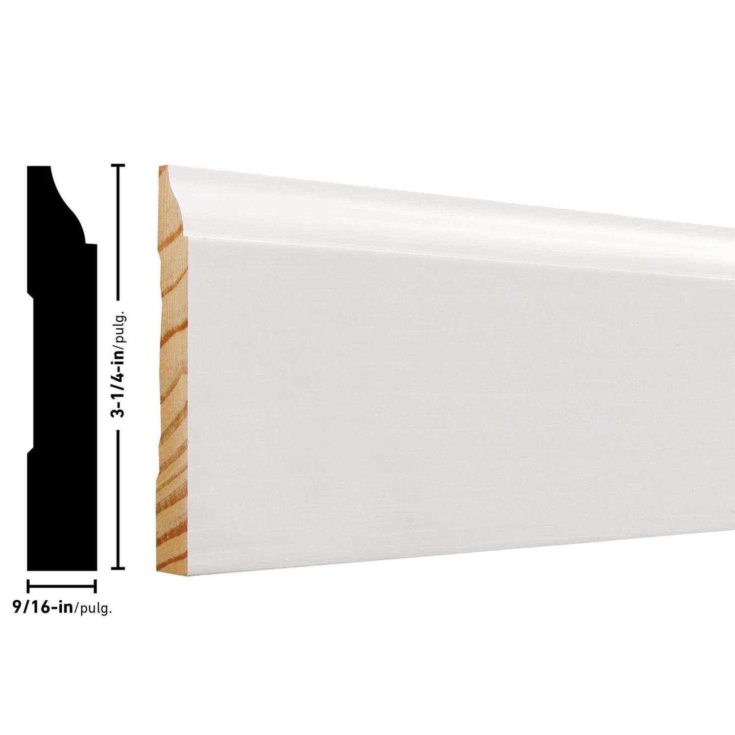 9/16-in x 3.25-in x 8-ft Pine Baseboard Moulding Wm623 - Image 5