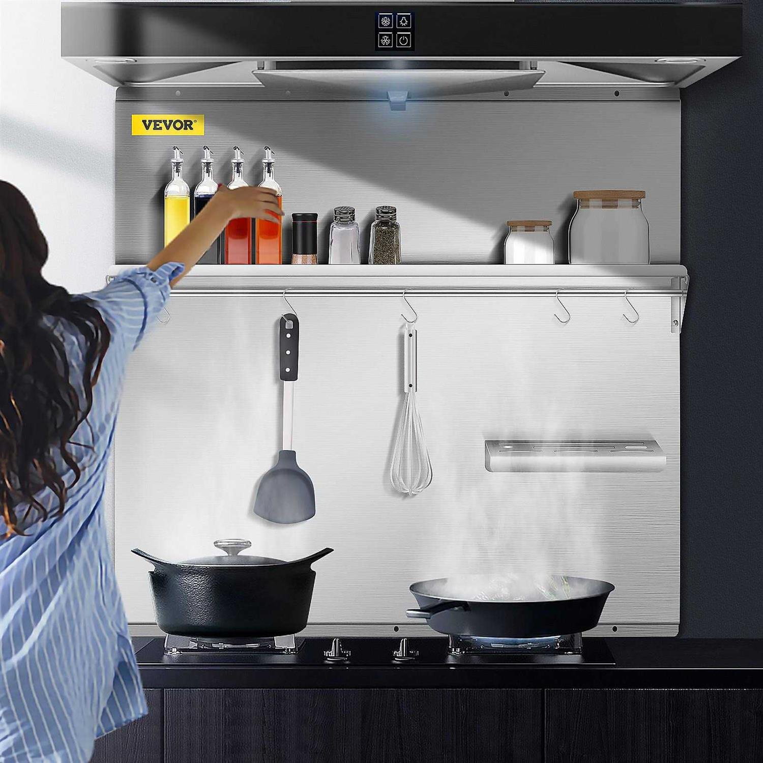 VEVOR Range Backsplash with Shelf Range Hood Wall Shield - Image 4