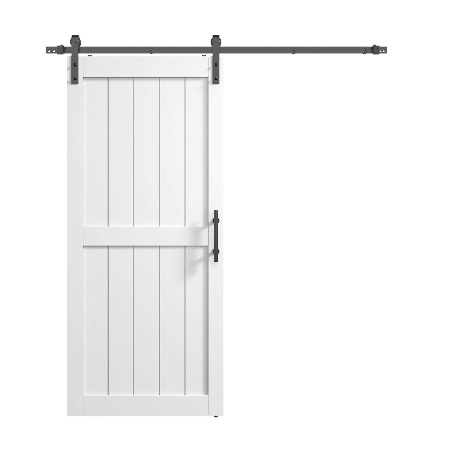 Sanding 30in./36in./42in./48in.x 84in.MDF Barn Door with Sliding Hardware Kit ,Covered with Water-Proof PVC Surface - Image 5
