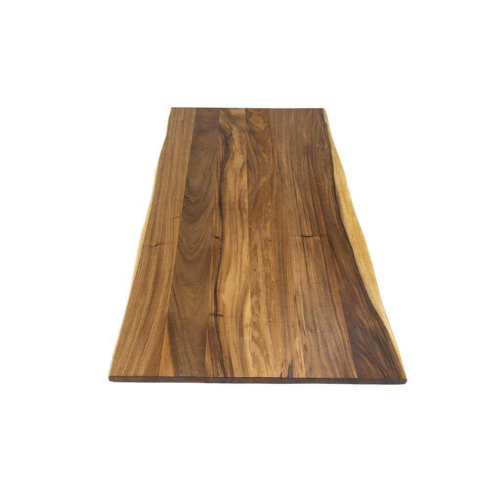 Hardwood Reflections D Unfinished Saman Solid Wood Butcher Block Countertop With Live Edge