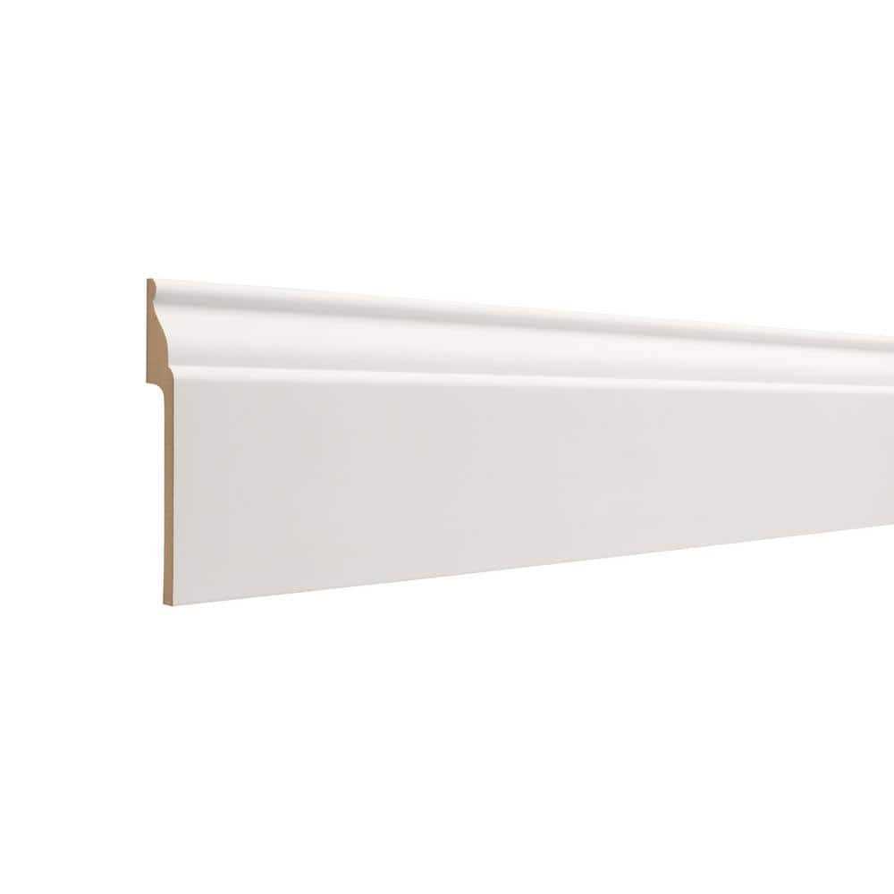 ORNAMENTAL CoverTrim 7/8 in. x 5-1/4 in. x 96 in. MDF Baseboard Molding