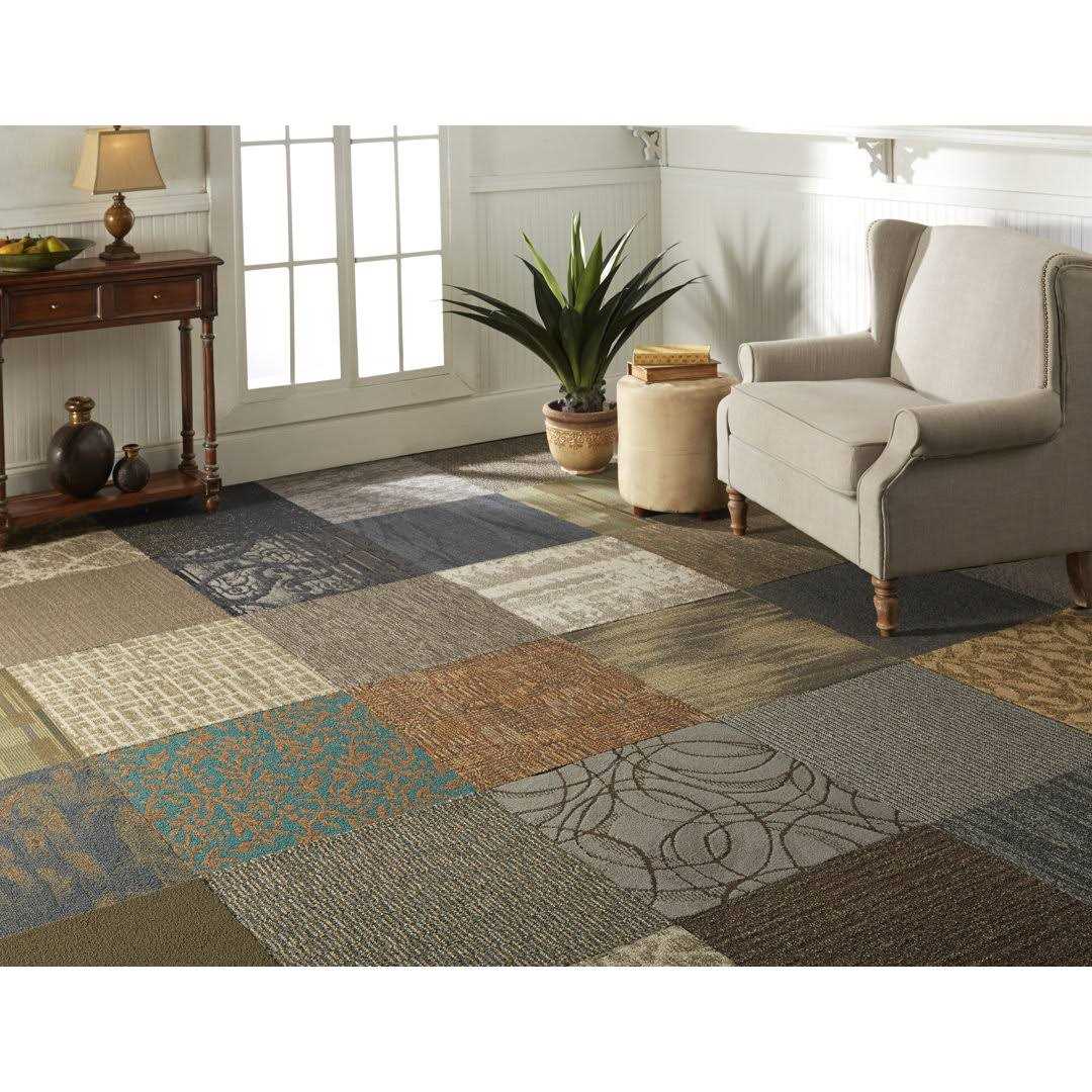 TrafficMaster Carpet Tile Commercial Peel and Stick Assorted Pattern 10 Tiles - Image 4