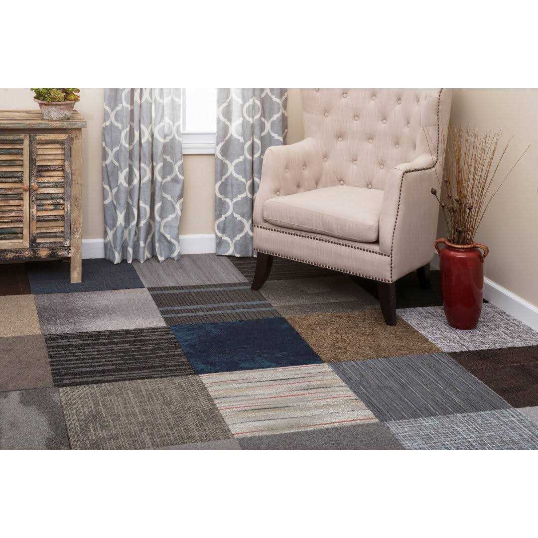 TrafficMaster Carpet Tile Commercial Peel and Stick Assorted Pattern 10 Tiles - Image 5