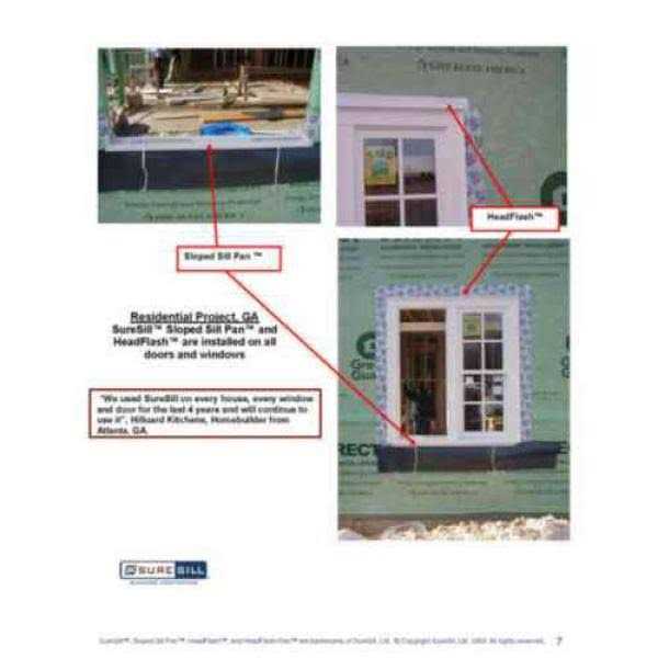 SureSill 4-9/16 in. x 39 in. White PVC Sloped Sill Pan for Door and Window Installation and Flashing - Image 5