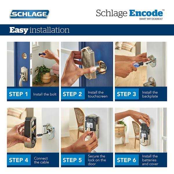 Schlage Century Aged Bronze Encode Smart Wi-Fi Deadbolt with Alarm and Century Handleset and Latitude Handle - Image 2