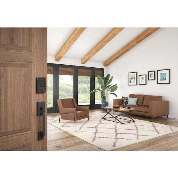 Schlage Century Aged Bronze Encode Smart Wi-Fi Deadbolt with Alarm and Century Handleset and Latitude Handle - Image 4