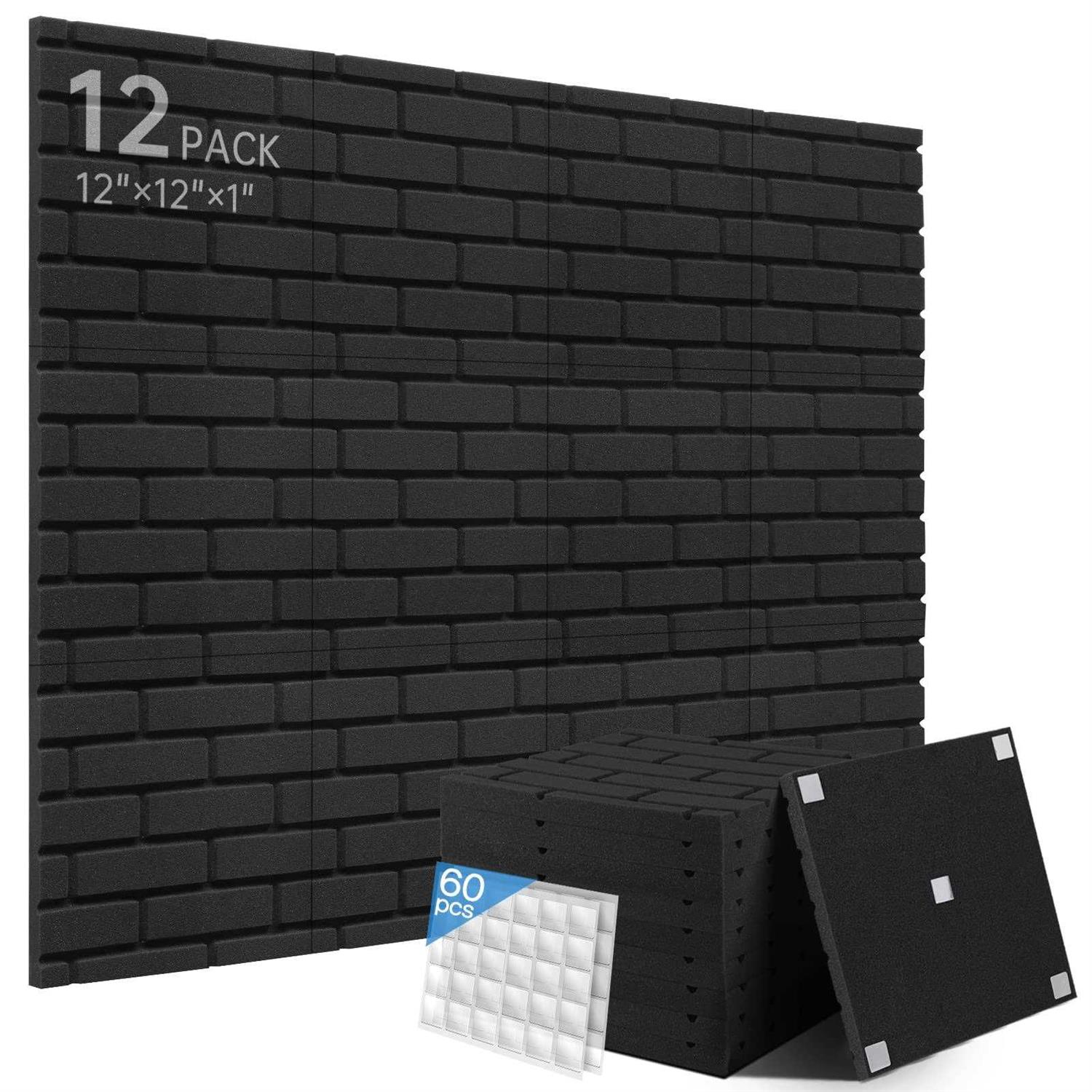 Sound Proof Foam Panels 12 Pack Brick Foam Panels Acoustic Panels High ...