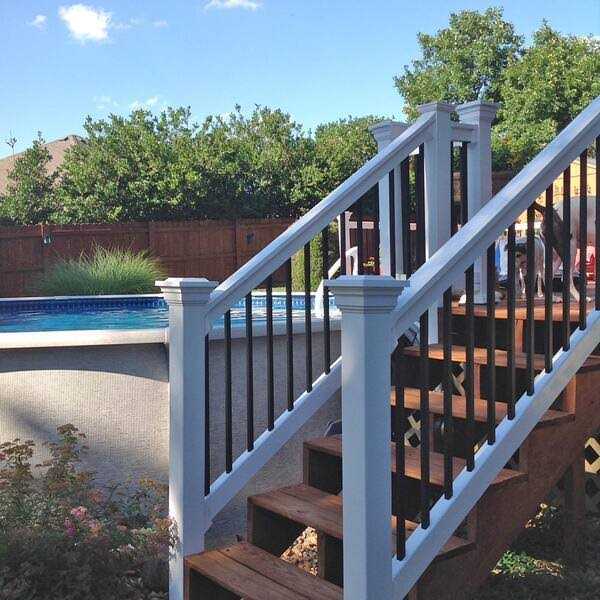 Weatherables Naples 3 ft. H x 8 ft. W White Vinyl Stair Railing Kit - Image 3