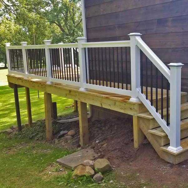 Weatherables Naples 3 ft. H x 8 ft. W White Vinyl Stair Railing Kit - Image 5