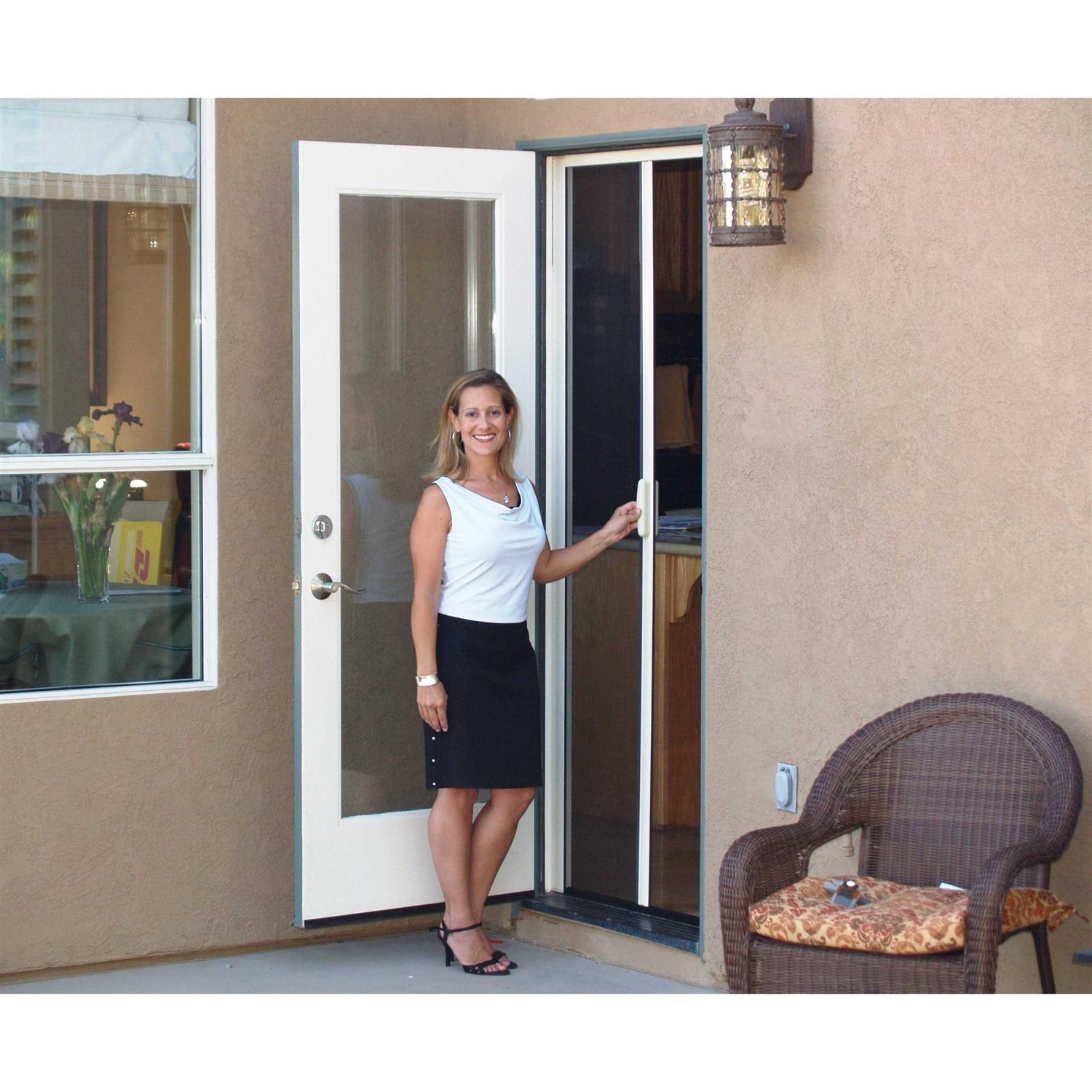 Casper Disappearing Screens 36-in x 84-in White Aluminum Retractable Screen Door - Image 3