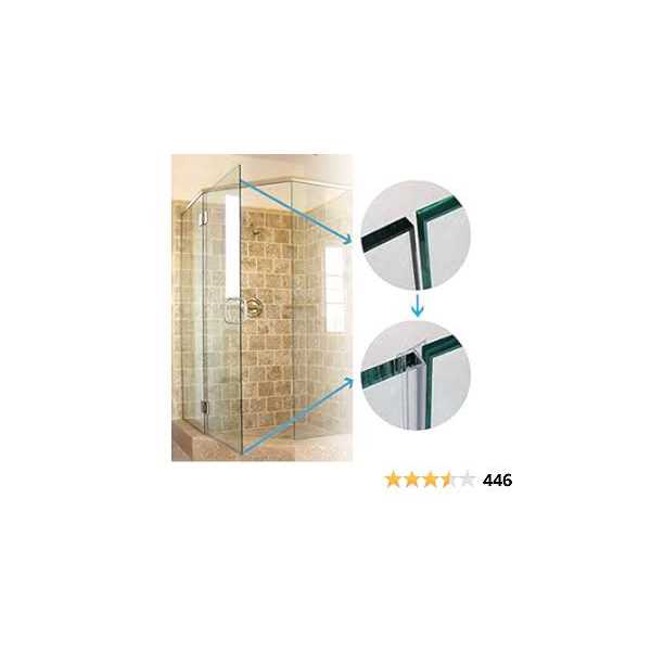 TSMST Frameless Shower Door Sweep Seal Drip Rail H Type 3/8 x 120 Glass Shower Silicone Door Seal Strip - Image 4
