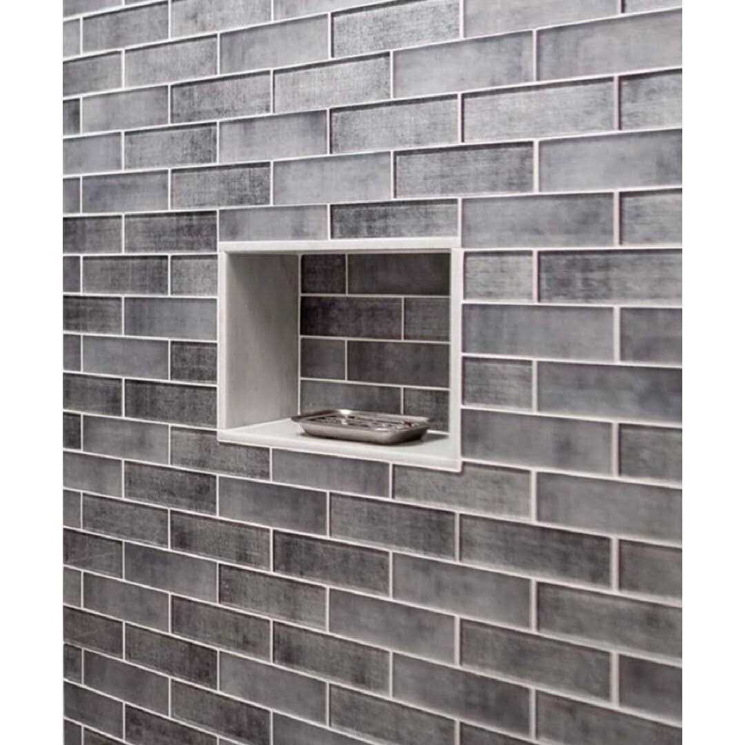 Apollo Tile Gray 11.8 in. x 11.8 in. Polished Glass Subway Mosaic Tile - Image 4