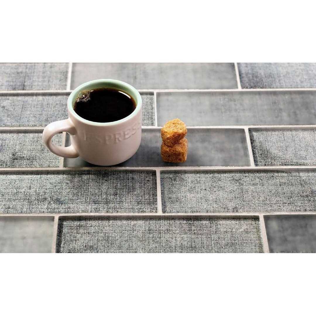 Apollo Tile Gray 11.8 in. x 11.8 in. Polished Glass Subway Mosaic Tile - Image 5